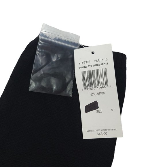 Rafaella Cotton Sweater Womens Size M Petite Round Neck Top Black - Picture 8 of 10